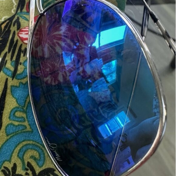 AUTHENTIC MAUI JIM CLIFF HOUSE Polarized Silver Blue Hawaii MJ247-17 59/15/120 - Picture 4 of 7